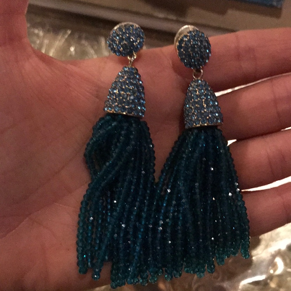 Large Cobalt Blue Bauble Bar tassels